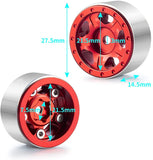 SSRC-097-D CNC Alum Alloy Beadlock Wheel  1.0" For SCX24 Red