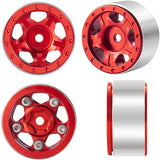 SSRC-097-D CNC Alum Alloy Beadlock Wheel  1.0" For SCX24 Red