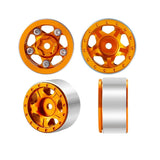 SSRC-097-O CNC Aluminum Alloy RC Beadlock Wheel  1.0 For SCX24 Orange