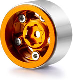 SSRC-097-O CNC Aluminum Alloy RC Beadlock Wheel  1.0 For SCX24 Orange