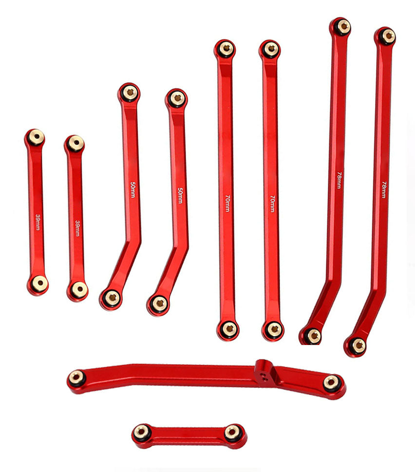 SSRC-999-B SS RC ALUMINUM ALLOY HIGH CLEARANCE LINK W  STEERING LINK (RED)